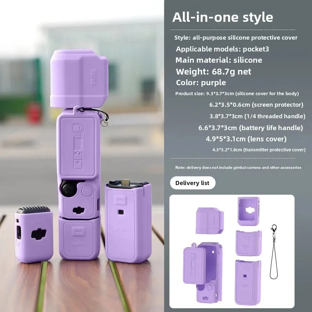 DJI Pocket 3 Silicone Case Osmo Action Camera Protective Cover Anti-Scratch DJI P3 Camera Accessory