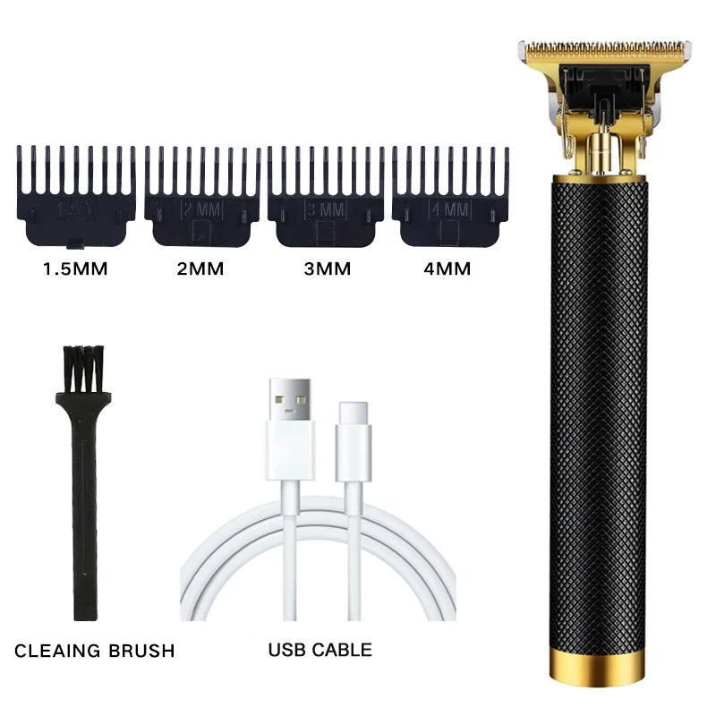 Men's Vintage Hair Trimmer T9 Carving Rechargeable Barber Electric Professional Hair Clipper Beard Trimmer/Metal Haircut Clipper