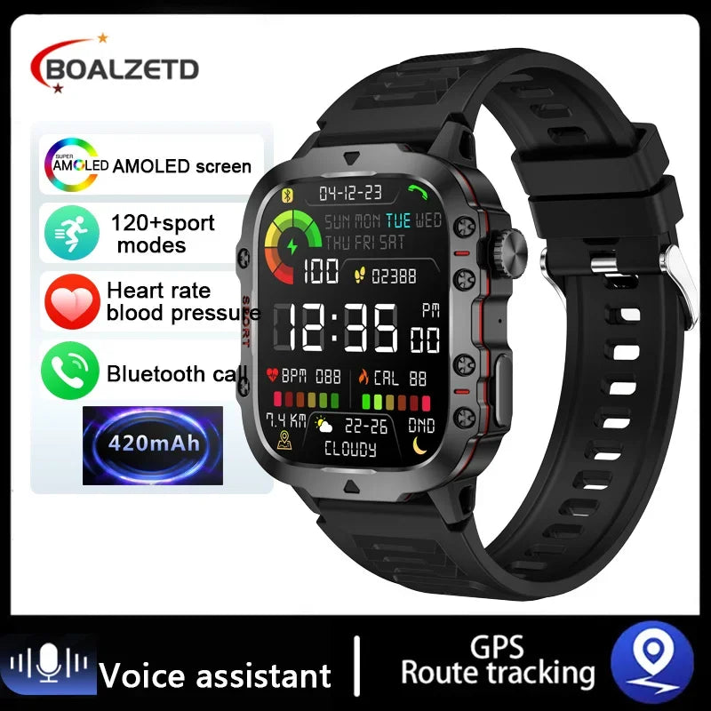 2026 New GPS Outdoor Sports Smart Watch Men Compass barometer Bluetooth call Health Monitoring Smartwatch For IOS Android Gift