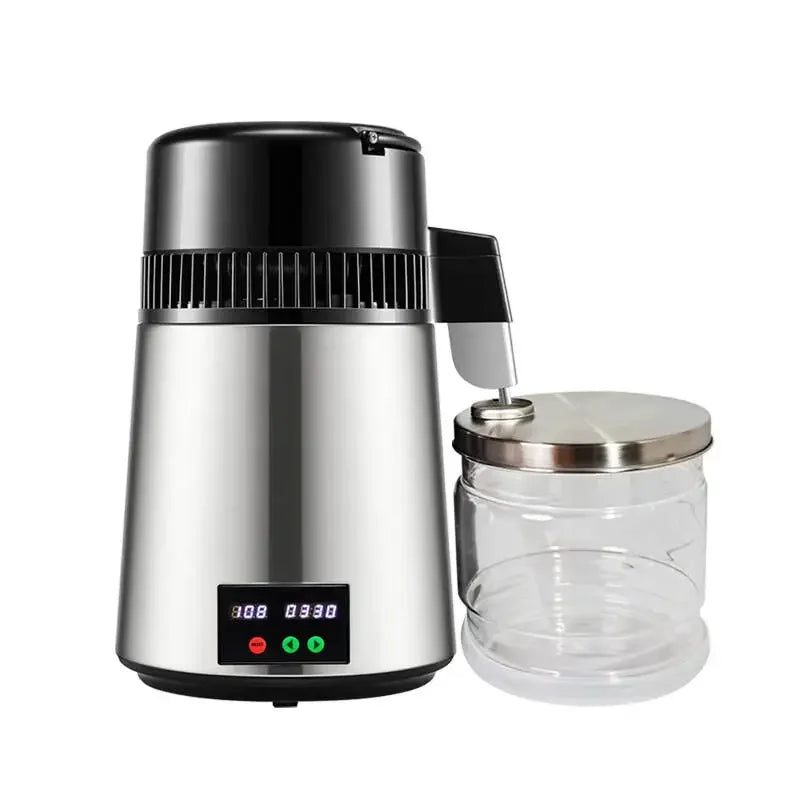 Destilador de agua de 4 litros, productor de agua destilada de 1.1 galones, destilador de agua pura con pantalla de doble temperatura de 750 W, máquina destiladora de agua