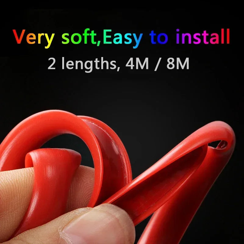 Good NEW 8M/ Roll Rimblades Car Vehicle Color Wheel Rims Protectors Decor Strip Tire Guard Line Rubber Moulding Trim Wheel Amagi
