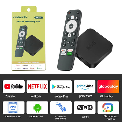 4K Ultra HD Smart TV Box U16 Android 11.0 Allwinner H313 2GB RAM 16GB ROM with Dual Band WiFi for High Speed Streaming and Ent