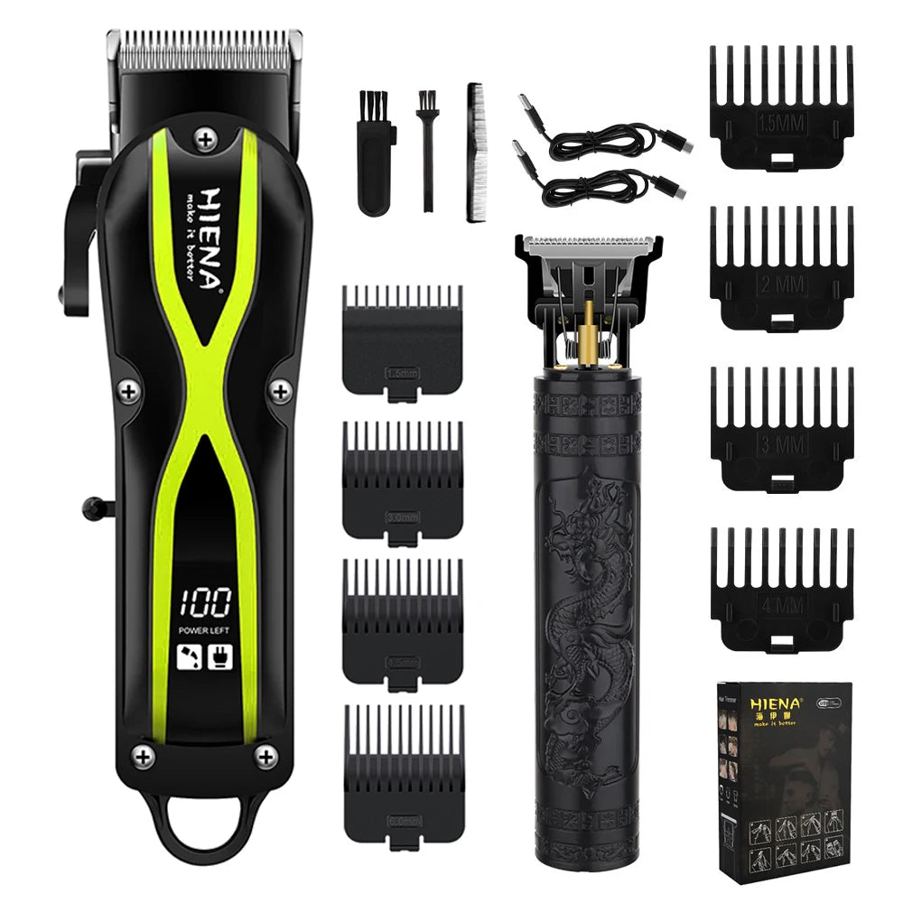 hiena Electric Hair Clipper UBS Rechargeable Cordless Beard Trimmer Men Powerful Electric Hair Clipper Trimming Tool