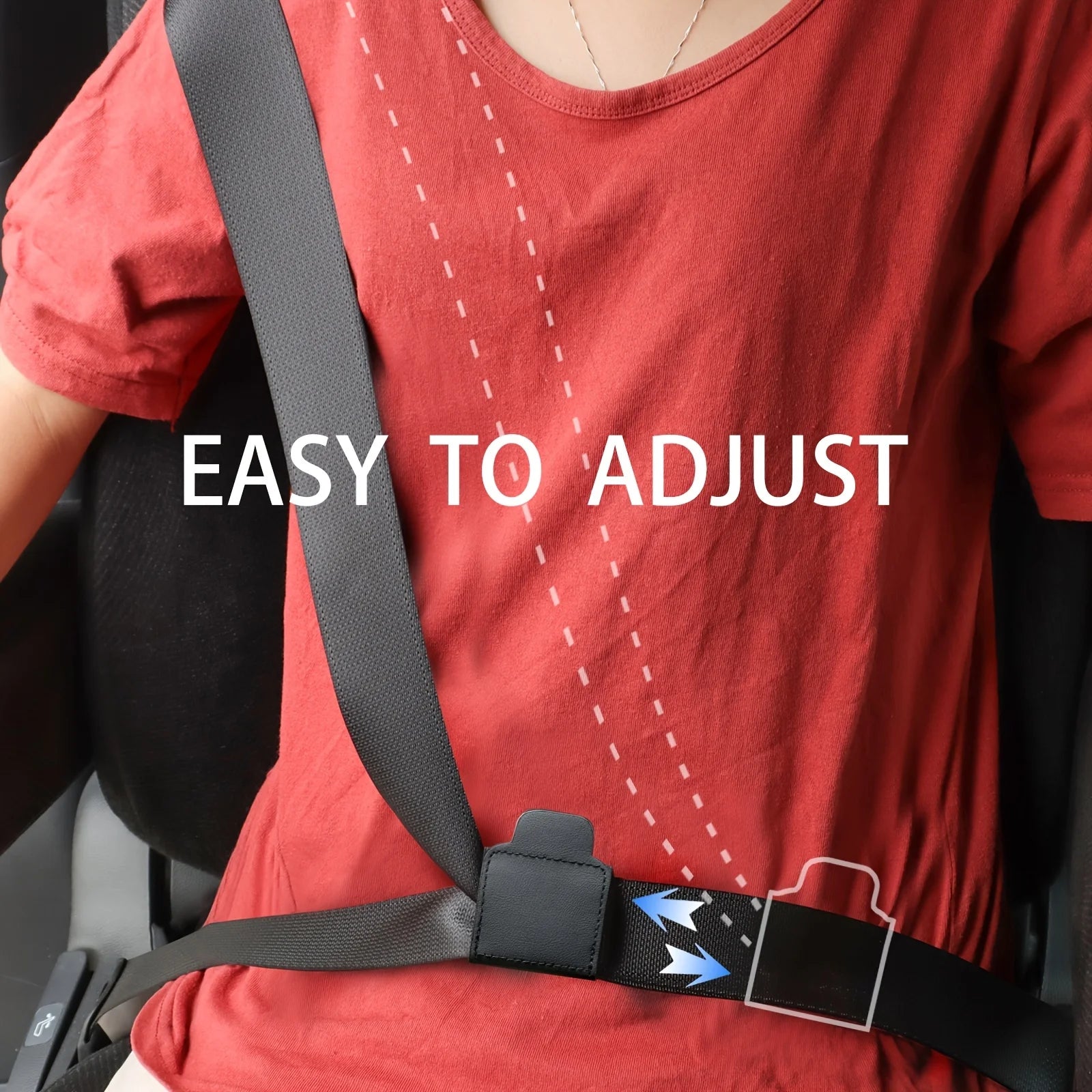 Kcimo PU leather Car seat belt adjuster Black seat belt limiter fixed clip anti-stretching neck Child Protection Car-Styling