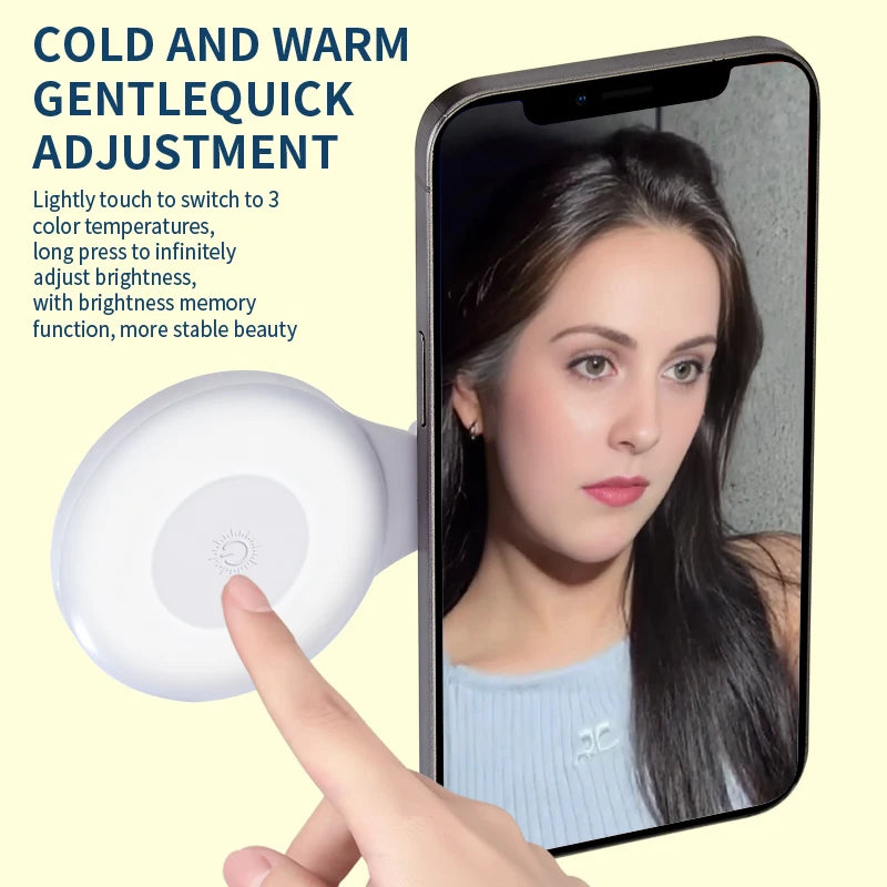 Magnetic Selfie LED Fill Light with Magsafe Compatibility ABS Material for Photography TikTok Zoom Calls Video Selfies