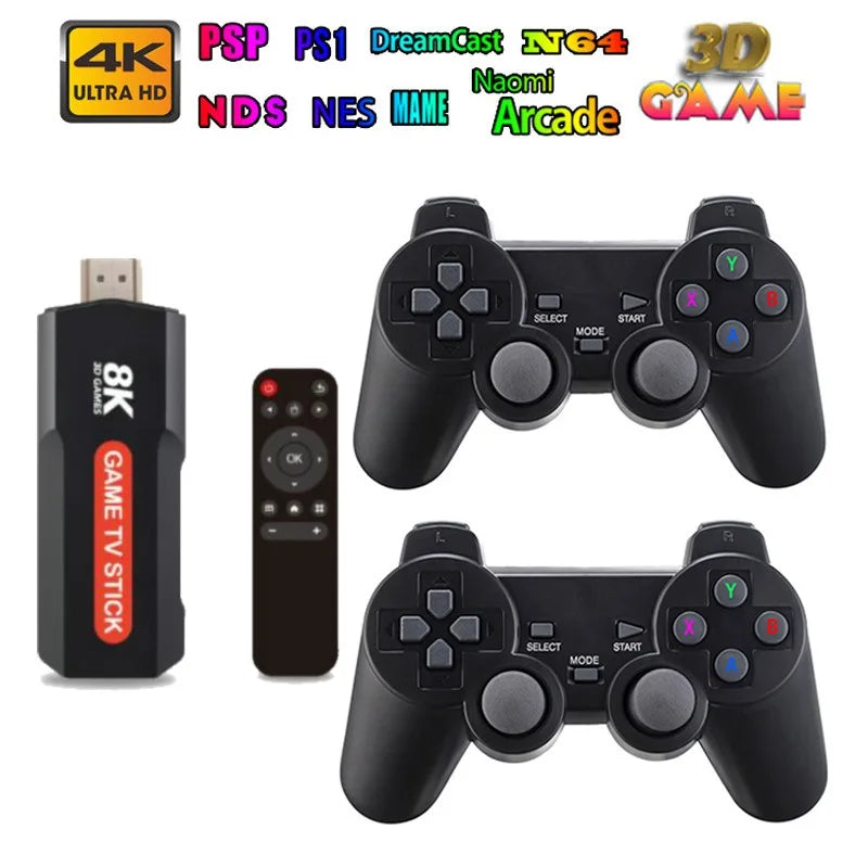 Consola de videojuegos X2 PULS TV Game Stick, controlador inalámbrico doble, TV Game Stick 8K, juego retro clásico, juego retro para PSP/PS1