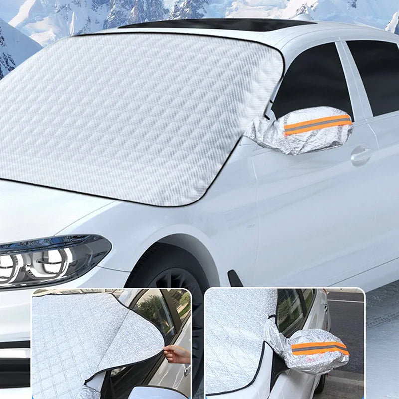 1 unidad de parabrisas de coche, cubierta de coche anti-UV para invierno, ventana delantera, anticongelante, antihielo, protección exterior para coche