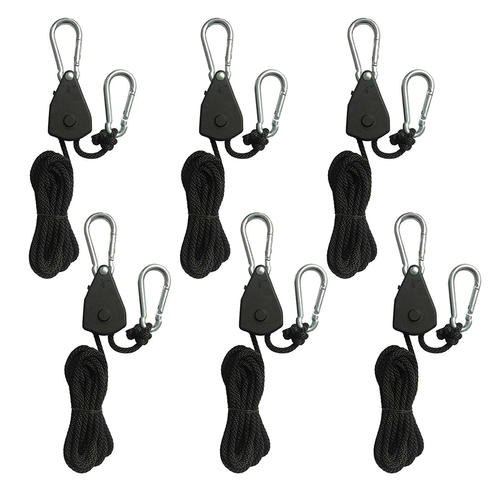 1/2/4/6/8/10/12/14/16pcs Hanger Pulley Ratchets Kayak Rope 1.6M Rope Pulley Ratchet Locking Hanger Sky Curtain Tent for Camping