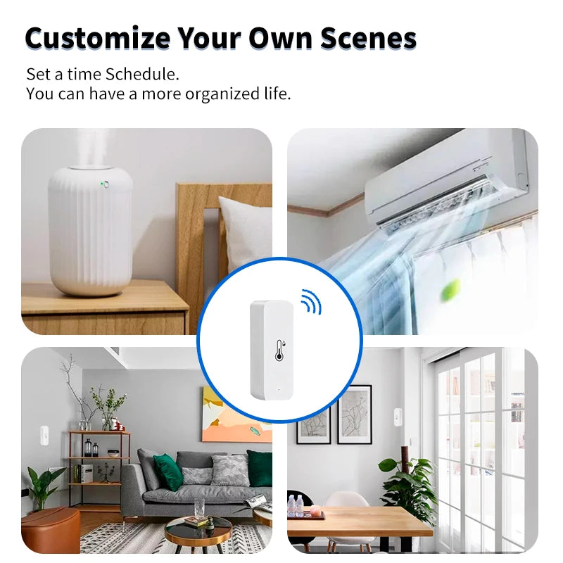 Tuya Zigbee Smart Temperature Humidity Sensor Indoor Hygrometer Thermometer Home Automation Real-time Data Works With Alexa