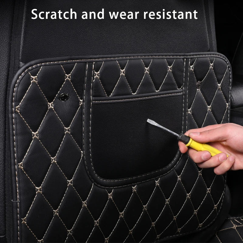 Nuevas alfombrillas antipalanca de cuero de PU para coche, funda protectora del respaldo del asiento del coche para niños, almohadilla antisucios para el asiento trasero del coche, accesorios para coche