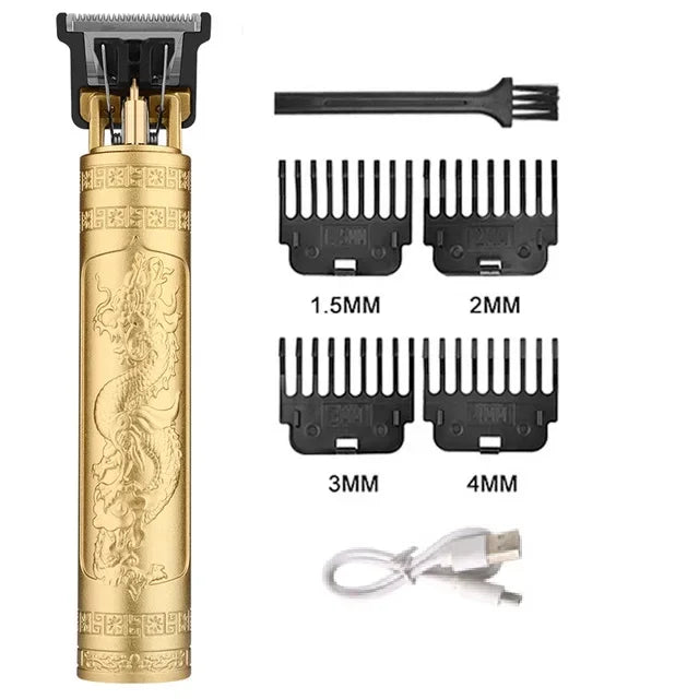 Men's Electric Vintage T9 Hair Clipper For Beard Trim Tools Professional Carving USB Charging Barber Hair Cutting Machine