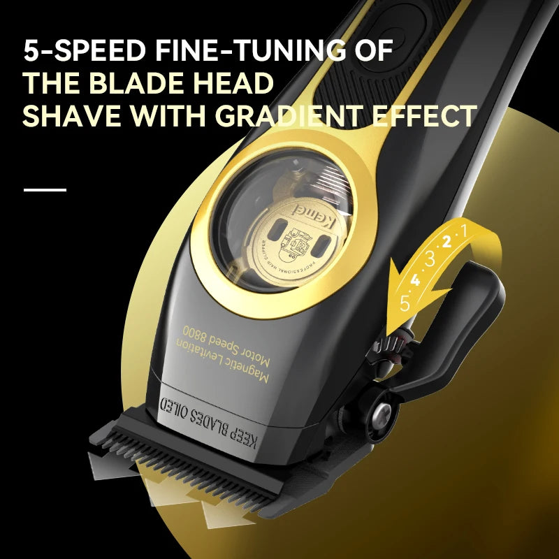 Kemei Professional Hair Clipper Magnetic Levitation Motor 8800 Rpm Charging Base Hair Clipper Men's Hair Clipper KM-2373