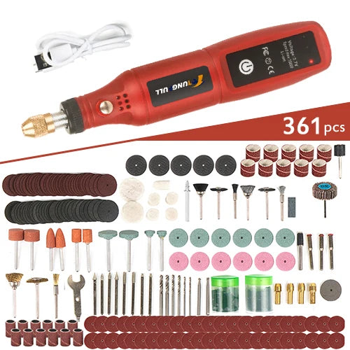 Cordless Mini Rotary Tool Kit 3.7V Rechargeable Electric Grinder Polisher Nail Polisher for DIY Engraving, Sanding & Cutting