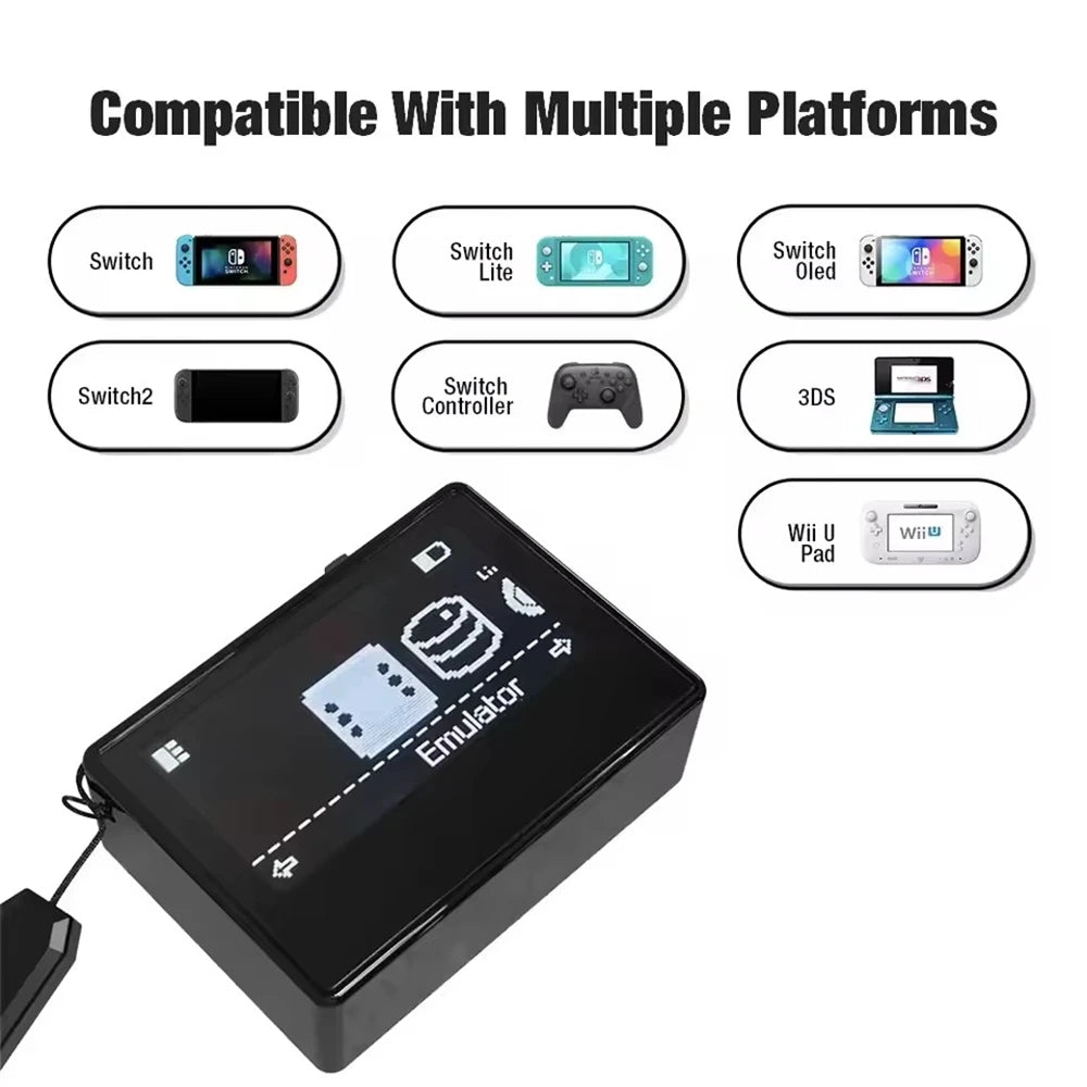BSLIUFANG Smart NFC Emulator for AMB iNFC OLED HD Smart Emulator Accessory for Switch/Switch2 Simple Pixel Style System