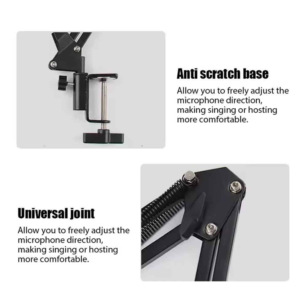 BSLIUFANG Professional Flexible Scissor Arm Microphone Stand – Adjustable Desktop Boom Holder for Podcast/Streaming/Youtube