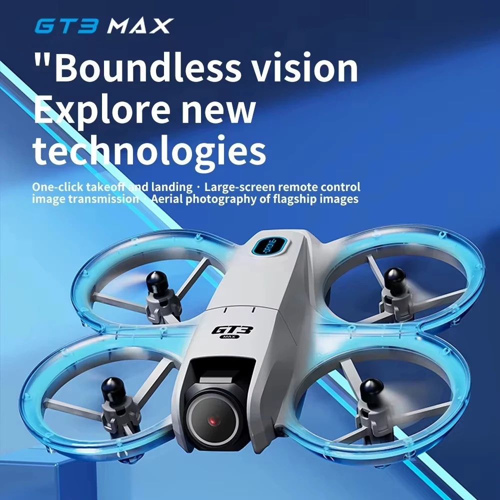 GPS 8K HD Dual Camera Brushless Motor Intelligen Obstacle Avoidance RC Quadcopter Toy Gift GT3 MAX Mini With LED Foldable Drones