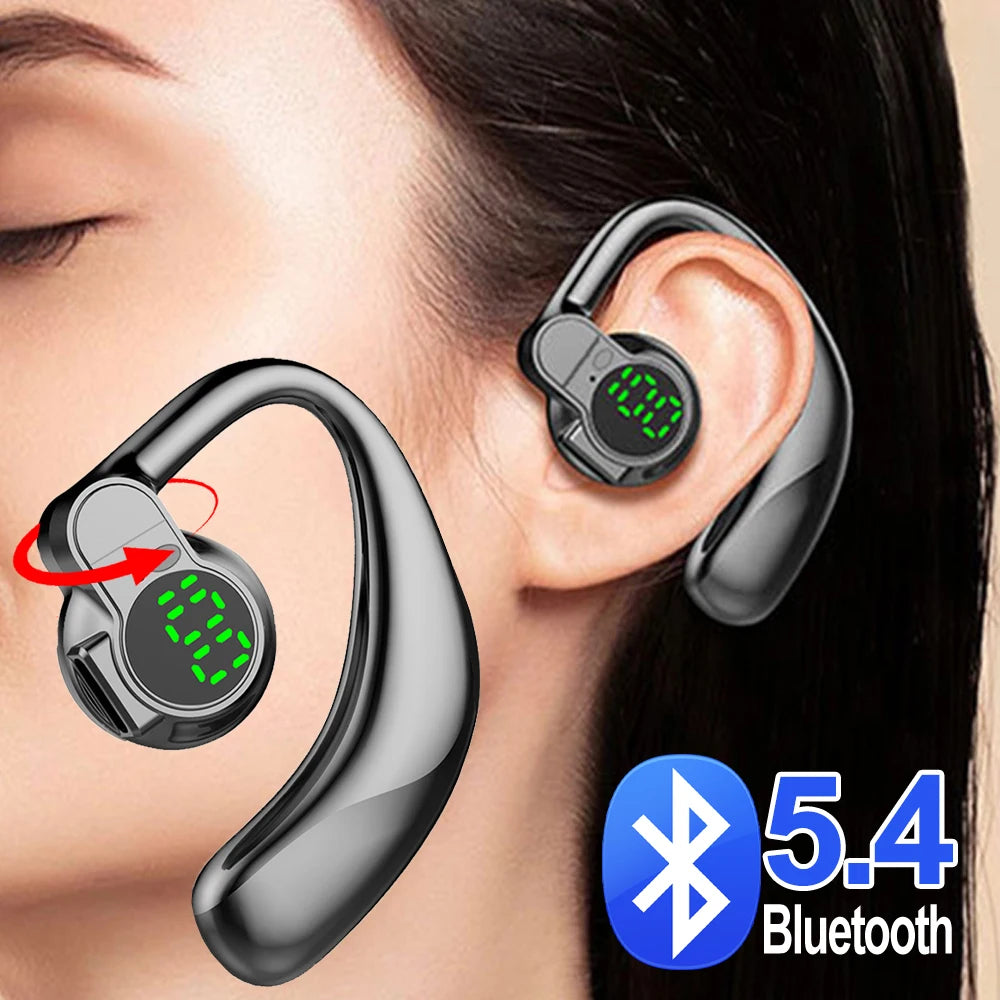 Auriculares inalámbricos Bluetooth de diadema abierta con conducción aérea, audífonos con gancho, manos libres, cancelación de ruido, deportivos