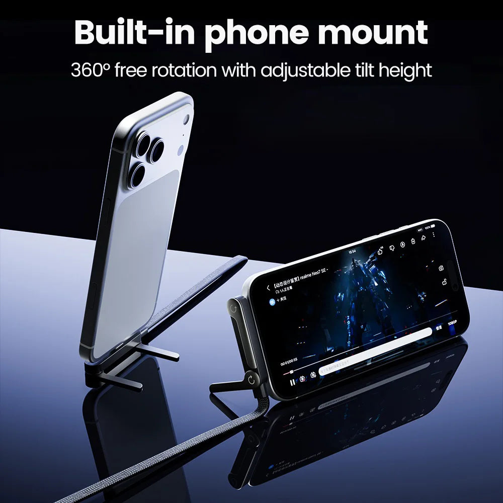 2 in 1 PD240W/65W Type C To Type C Fast Charging Foldable Bracket Cable USB C To USB C Built-in Desktop Holder Wire For iPhone17