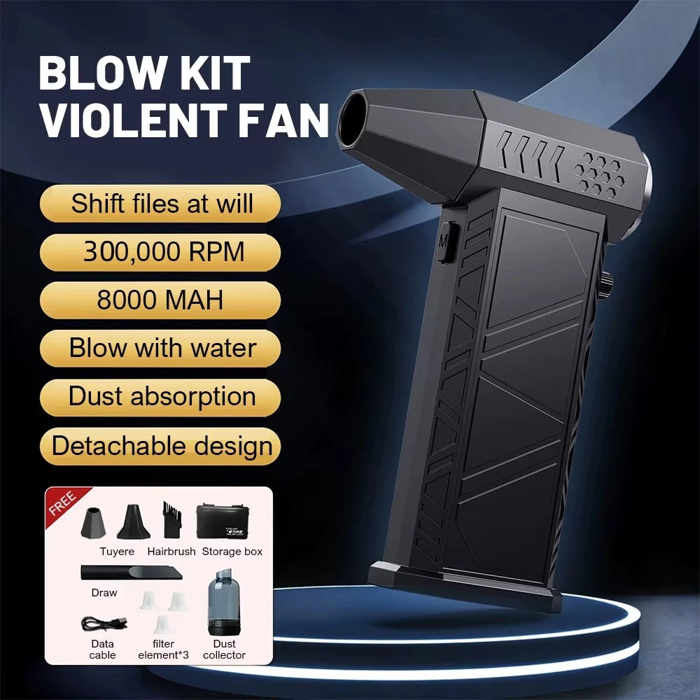X9 Turbo Fan Jet 300000RPM Soplador Turbo Jet Aspirador Sin Escobillas Soplador Para Limpieza de PC/Teclado/Hogar/Coche Soplador de Aire