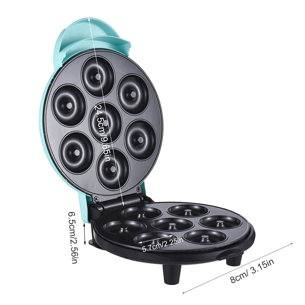 Donut Maker Machine 700W Double-sided Heating Non-stick Coating 7 Doughnuts Electric Donut Maker Machine for Breakfast Dessert
