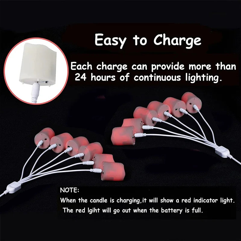 Led Candles Timer Remote Rechargeable LED Light Flameless For Wedding Room Garden Holiday Lighting Home Decor Tea Candle Lamp