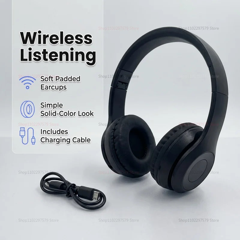 Auriculares inalámbricos Bluetooth P47, plegables, deportivos, adecuados para la oficina, el gimnasio, correr y hacer ejercicio