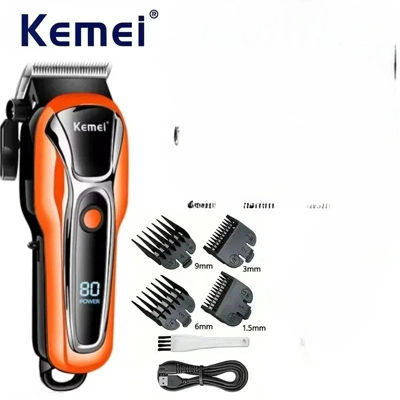Kemei PG1990A Rechargeable Hair Clipper or Limit Combs Professional Cordless Men Hair Trimmer Men's Hair Cutting Machine Barber