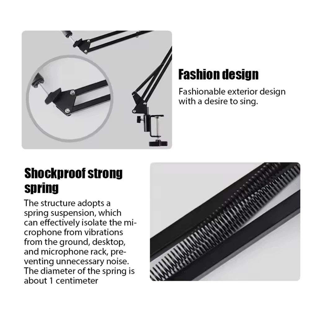 BSLIUFANG Professional Flexible Scissor Arm Microphone Stand – Adjustable Desktop Boom Holder for Podcast/Streaming/Youtube