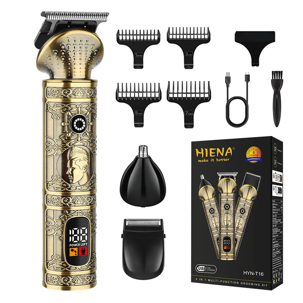 hiena Professional Barber Fade Clippers 0mm Zero Gapped Edgers Hair Trimmer Electric Men Bald Head Finish Hair Cutting Machine
