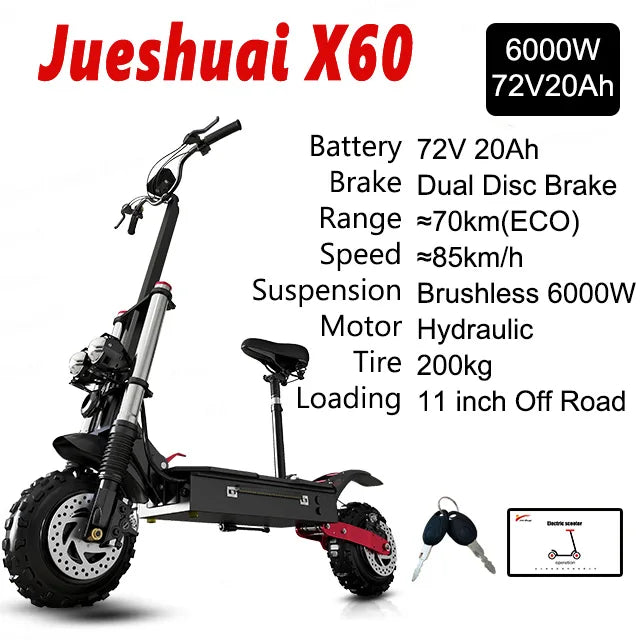[8 modelos] Scooter eléctrico de 10/11 pulgadas 48V-72V 1000W-6000W 50-85km/h Rápido E Scooter Todoterreno Patinete Eléctrico Plegable para Adultos