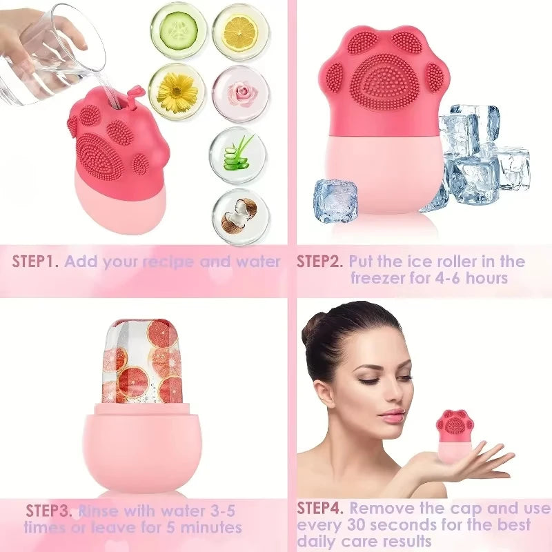 Silicone Ice Face Roller Beauty Lifting Ice Ball Face Massager Contouring Eye Roller Facial Treatment Reduce Acne Skin Care