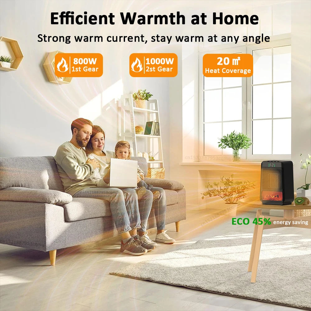 Calentador eléctrico de sobremesa con ventilador de aire caliente con termostato para el hogar, el dormitorio y la oficina