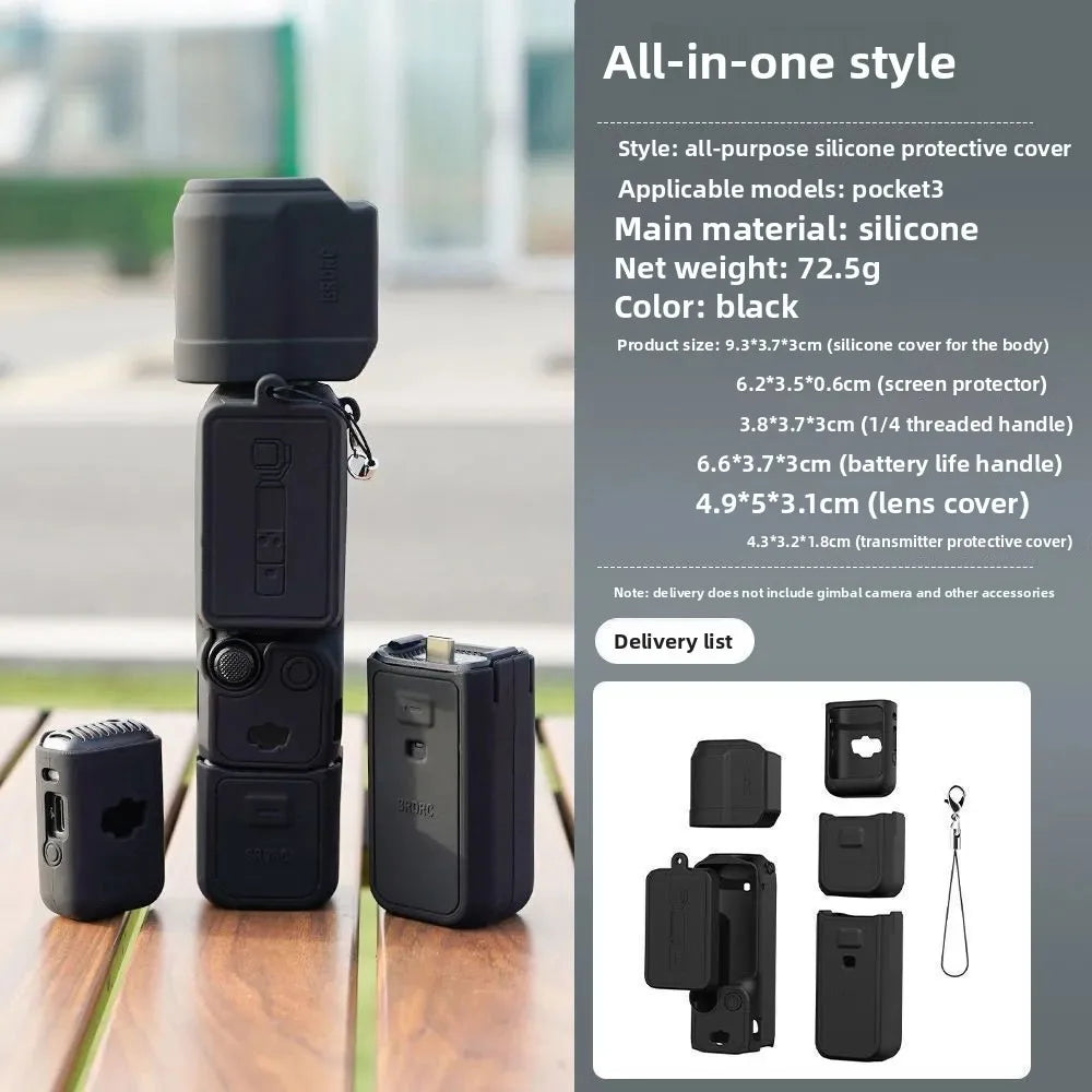 DJI Pocket 3 Silicone Case Osmo Action Camera Protective Cover Anti-Scratch DJI P3 Camera Accessory