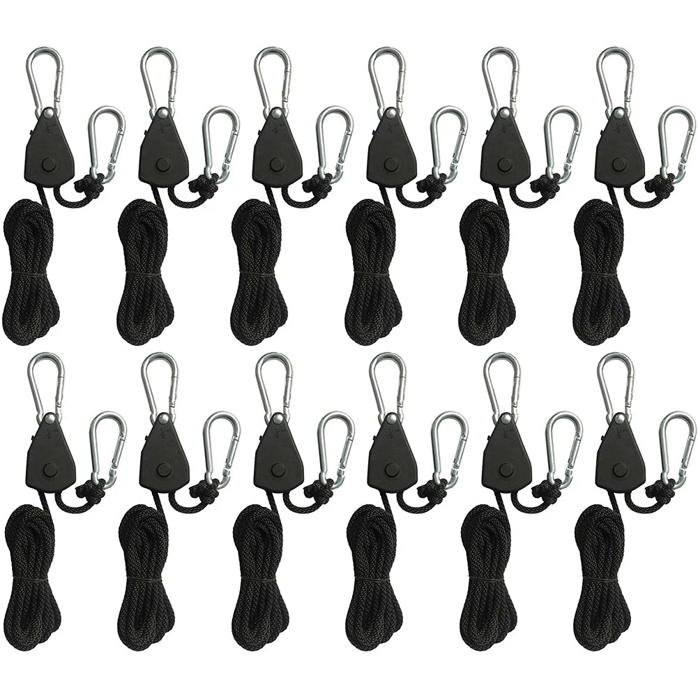 1/2/4/6/8/10/12/14/16pcs Hanger Pulley Ratchets Kayak Rope 1.6M Rope Pulley Ratchet Locking Hanger Sky Curtain Tent for Camping