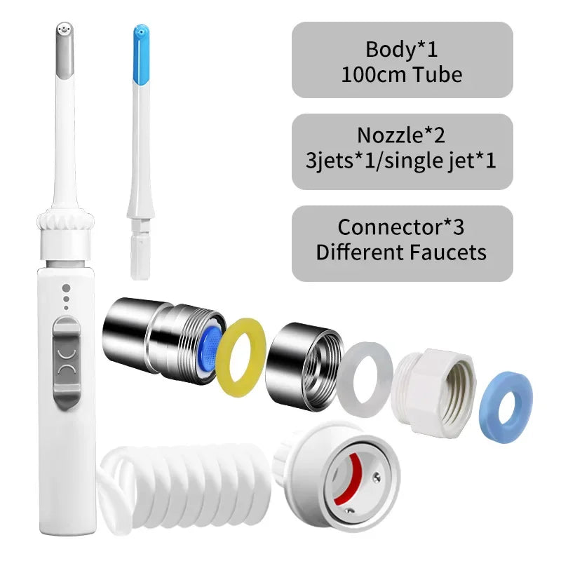 New Faucet Oral Irrigator Portable Teeth Cleaner Dental Water Flosser Pressure Adjustable Water Pick Jet Flossing No Need Charge