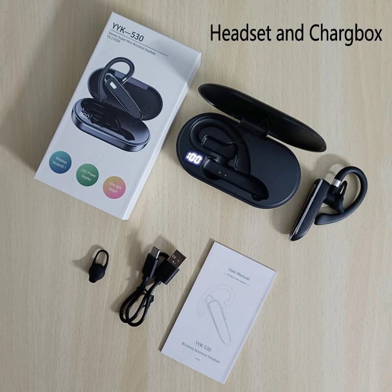 Auriculares Bluetooth inalámbricos con micrófono, audífonos con cancelación de ruido ENC, manos libres para negocios, auriculares para conducir