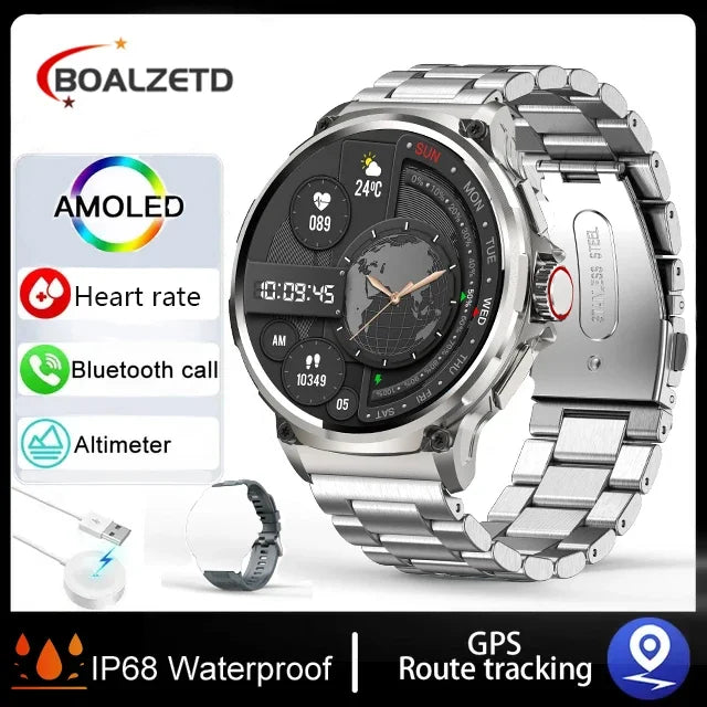 New 710 Mah Big Battery 1.85Inch Ultra HD Display Men smartwatch GPS Sport Track HD Bluetooth Call Smart Watch for IOS Android