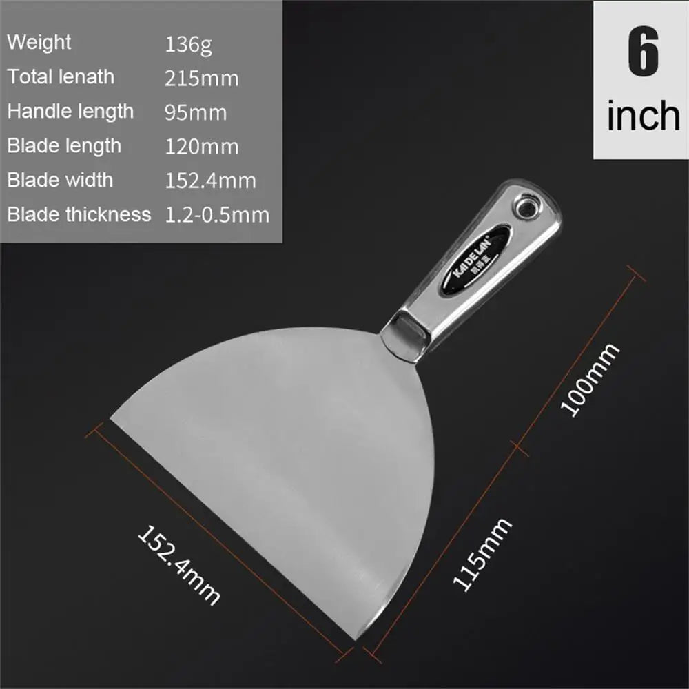 Stainless Steel Integrated Putty Knife Drywall Skimming Blade Smoothing Painting Finishing Filling Spatula Plastering Tools