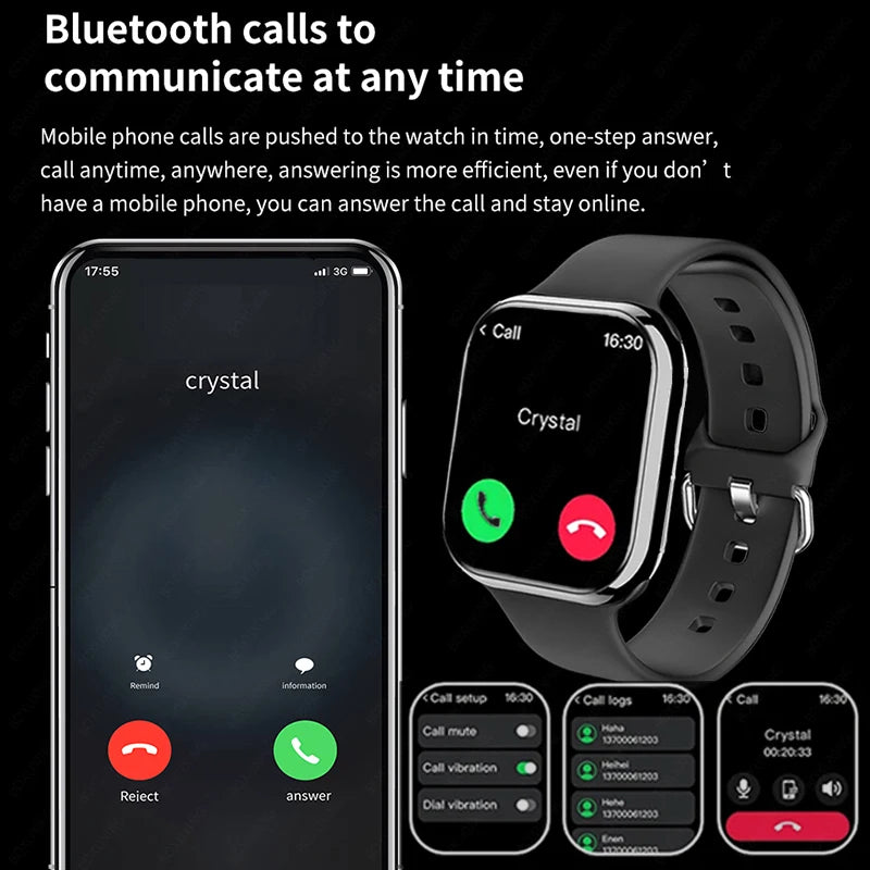 2025 AMOLED 2.05" HD Screen Smart Watch Women Series 8 Custom Dial 500+ Wireless Charging Men Smartwatch NFC GPS Tracker Watch 9