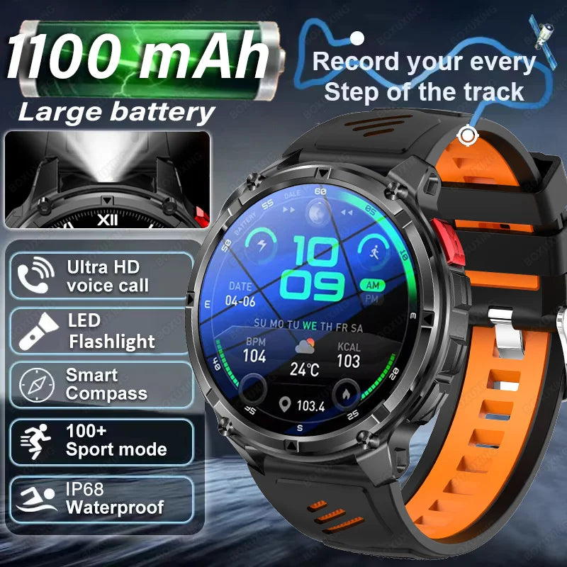2026 New T-Rex3 Pro 1100mAh Battery Smart Watch GPS path IP68 Waterproof Sports Run tracker Outdoor Compass Military Smartwatch