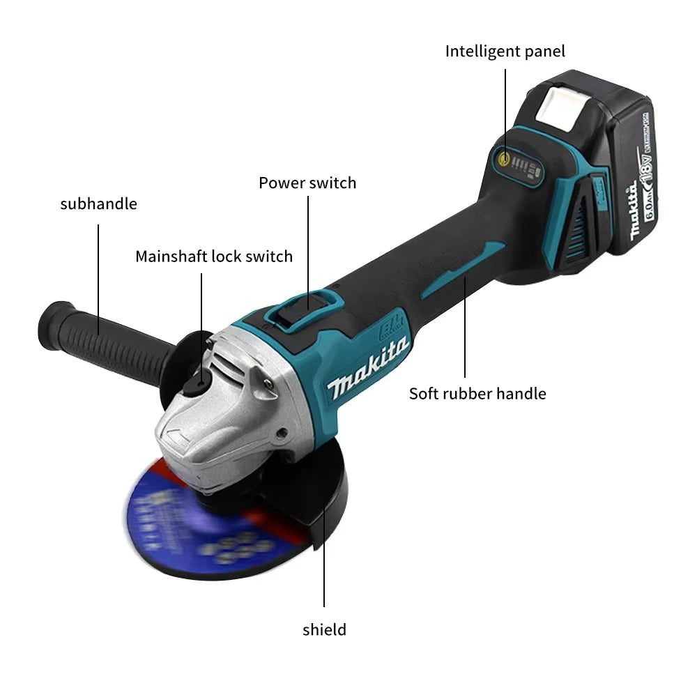 Original Makita DGA404 125mm Brushless Angle Grinder Li-ion Battery Cordless Cutting Polishing Grinding For Makita 18V Battery