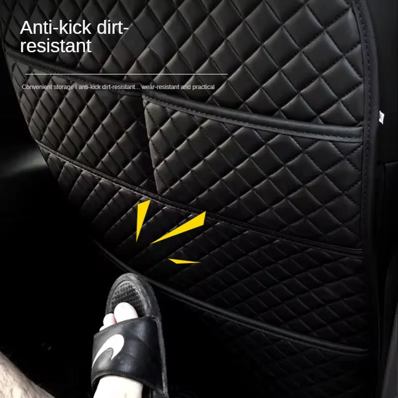 Protection universelle anti-salissure pour dossier de siège de voiture en cuir PU avec poche de rangement, housse de protection imperméable pour enfant