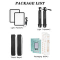 Juego de 2 luces de video LED XRDKJ, luz de estudio, kit de iluminación para fotografía regulable de 2800-6500 K con trípode extensible de 57 pulgadas