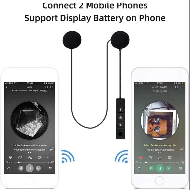 Bluetooth Motorcycle Helmet Headset Wireless Headphones With Microphone Earphone ENC Noise Cancelling Handsfree Talking Driving