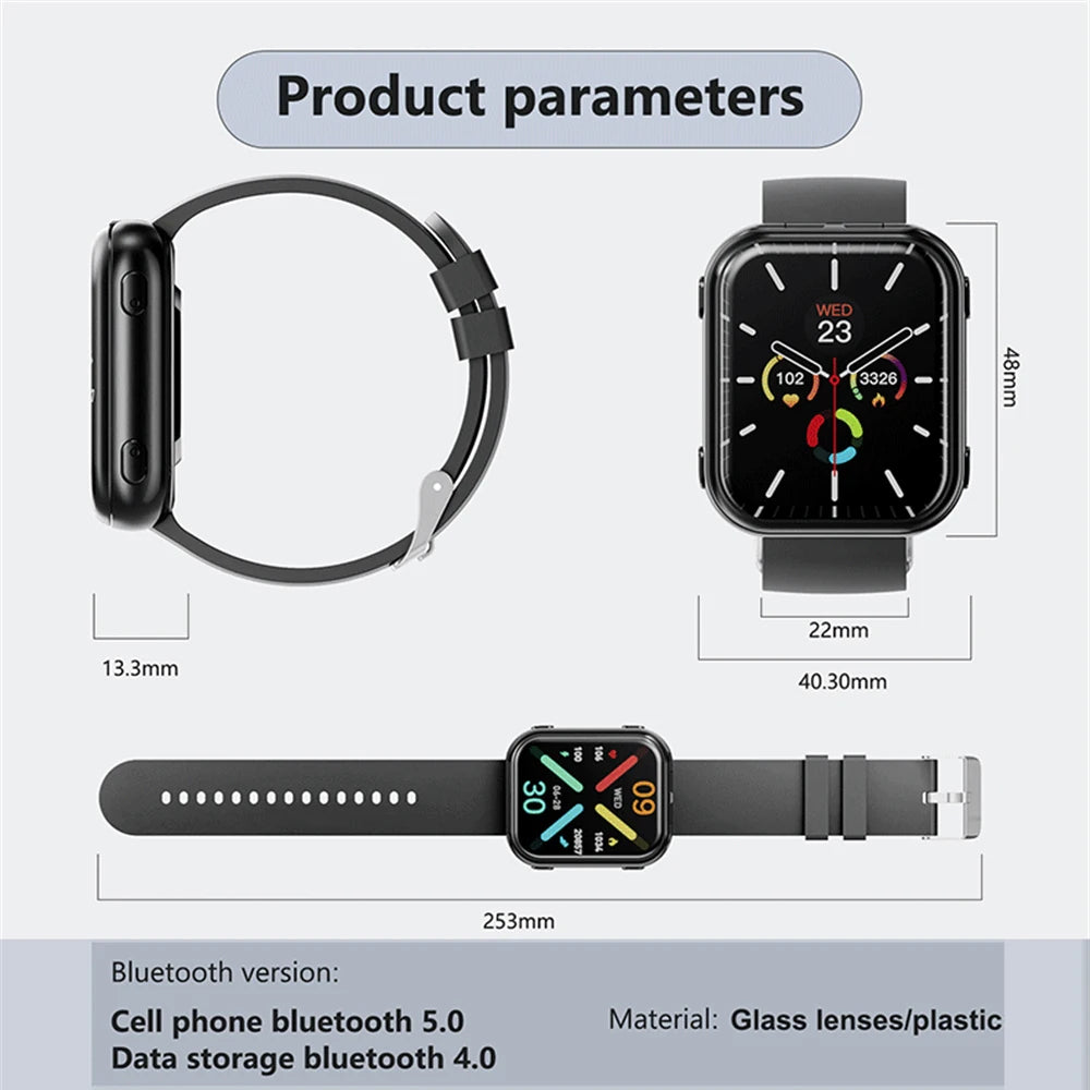 Smartwatch Resistente al Agua 2 en 1 Equipado con Auriculares TWS Smart Watch Hombres Mujeres Deportes Frecuencia Cardíaca Monitoreo de Salud Llamadas BT Música