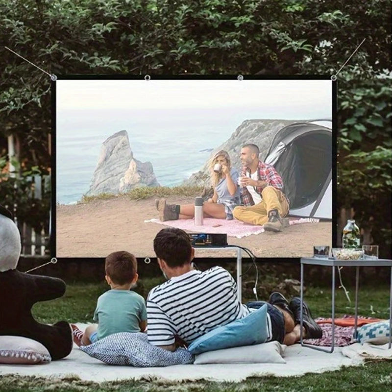 60 inch/72 inch/84 inch/100 inch/120 inch/150 inch HD projection screen with rope. Easy installation without drilling holes.