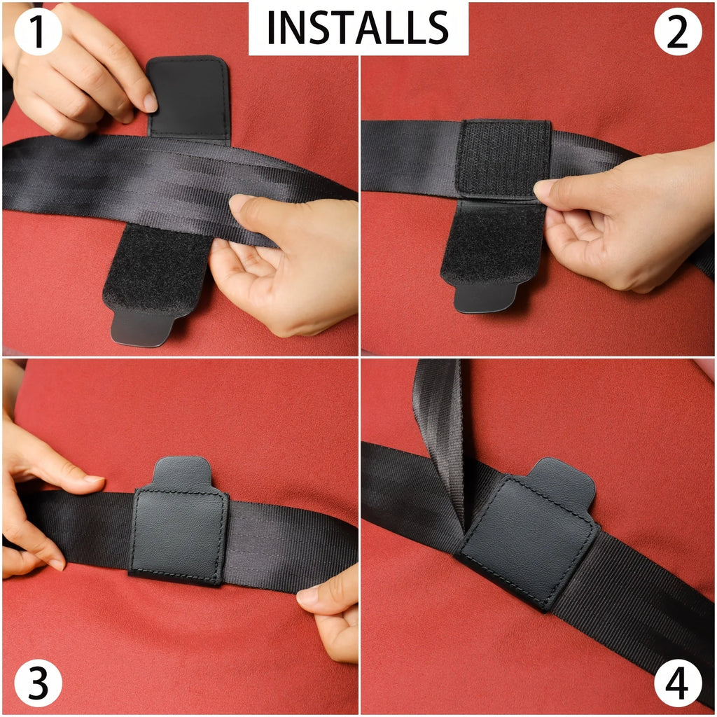 Ajustador de cinturón de seguridad para coche, limitador de cinturón de seguridad de cuero PU, clip fijo, antielástico, cuello, abdomen, protección infantil, estilo de coche