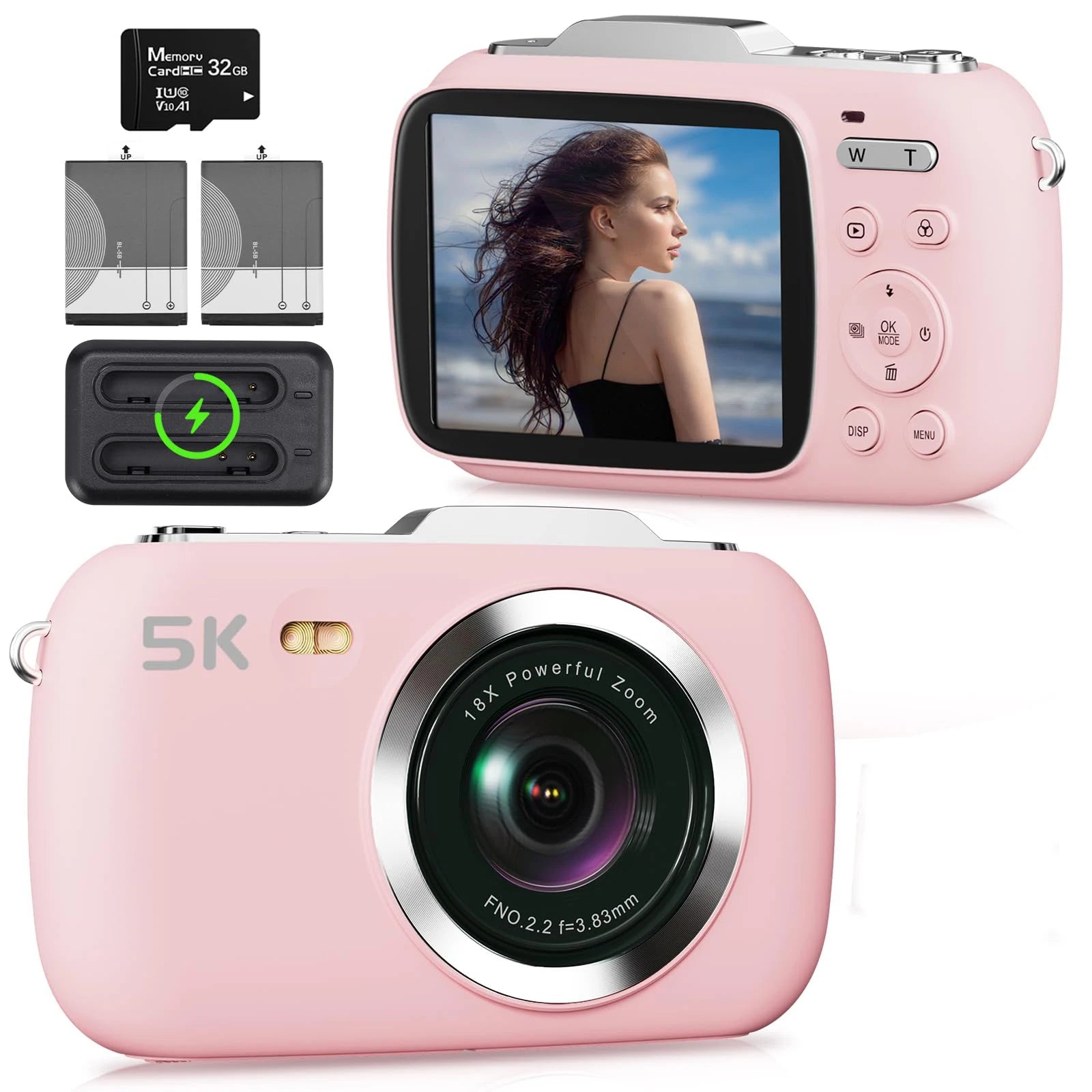5K 80MP Digital Photography Camera For Selfie 18X Vlog Video Recorder 4K Camcorder Youtube Live Stream Webcam WIFI APP Control