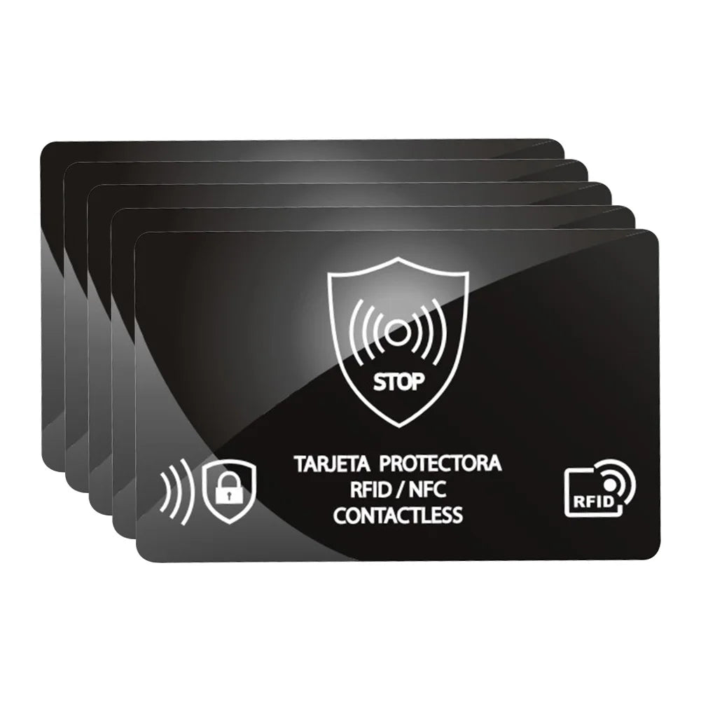 5Pcs RFID Blocking Card Ultra Thin NFC Debit Credit Card Passport Protector RFID Card Blocker for Passport Case Purse