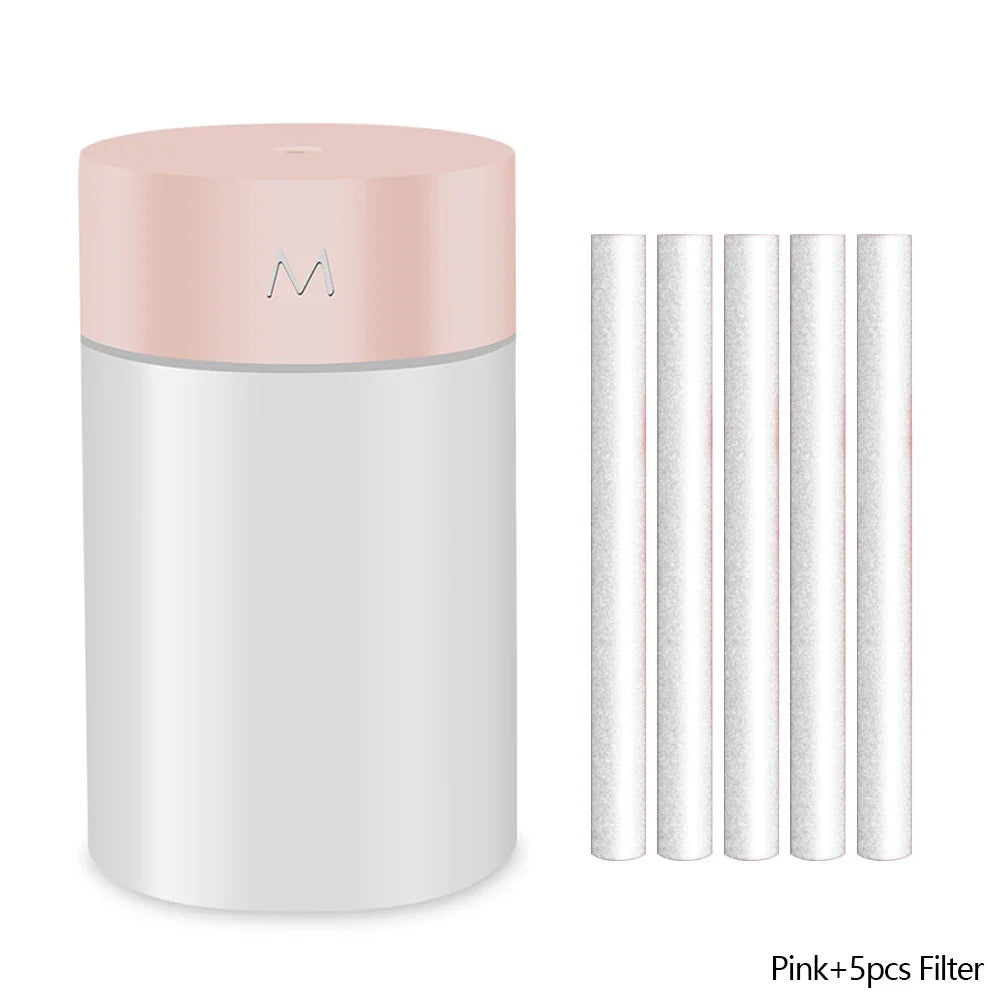 Portable Air Humidifier Ultrasonic 260ML Mini Car Humidifier Aromatherapy Diffuser Sprayer USB Essential Oil Atomizer LED Lamp
